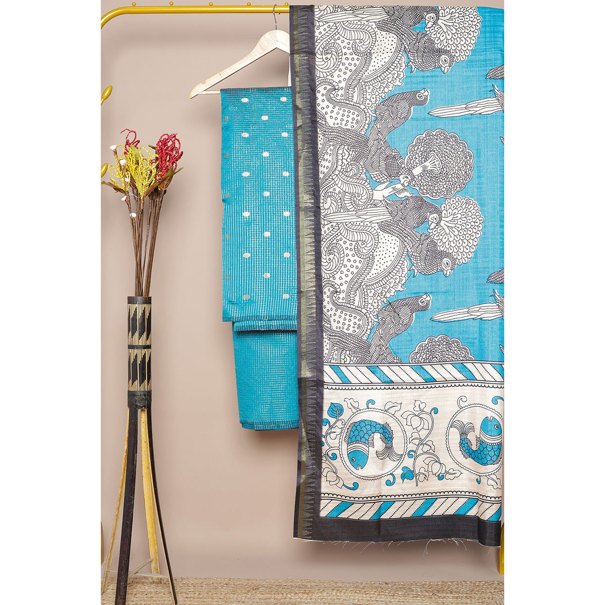 BANARASI CHANDERI SILK SUIT SET