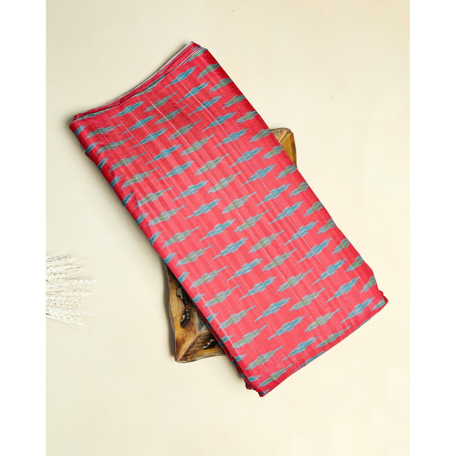 SEMI TUSSAR IKAT PRINTED FABRIC