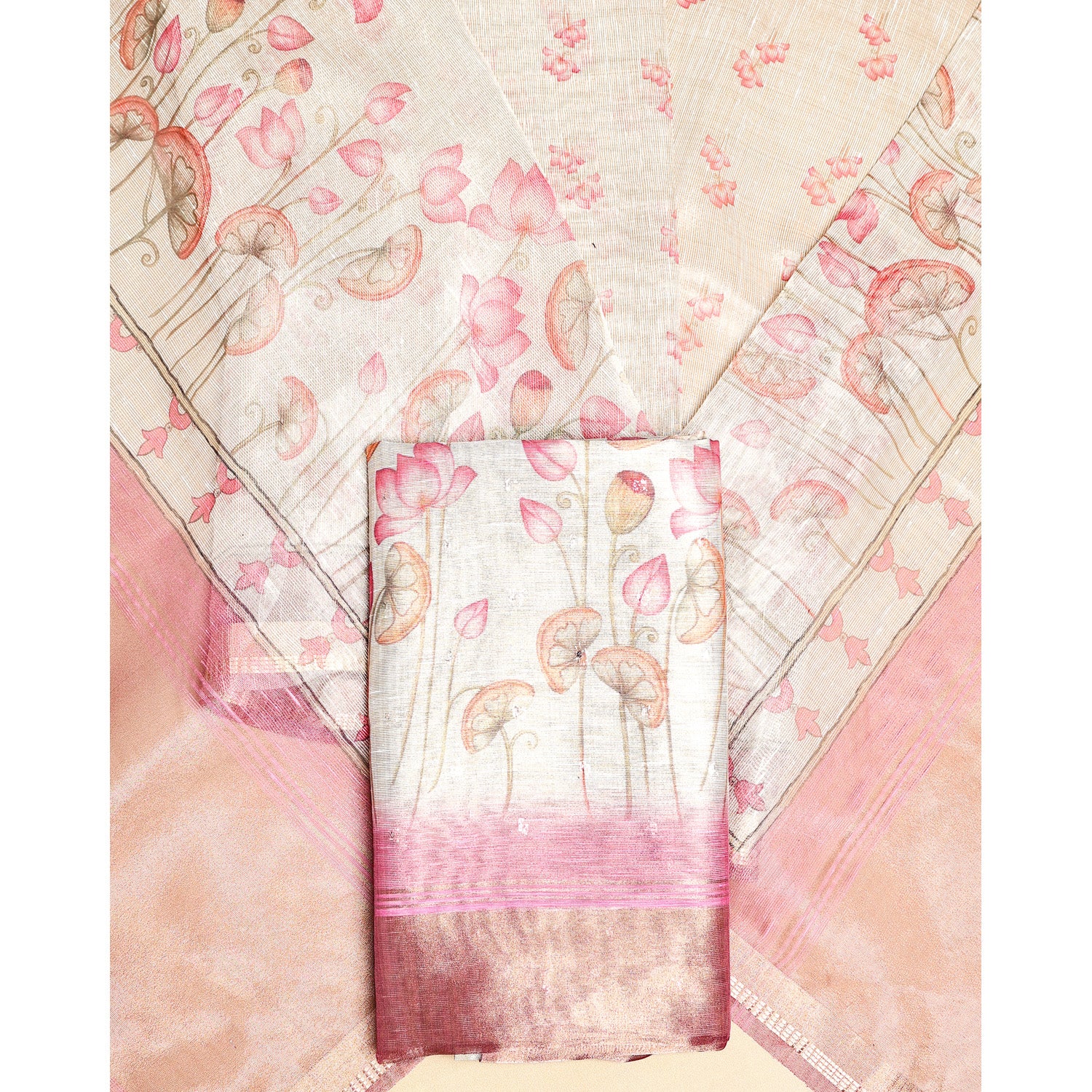 TEHZEEB - TISSUE SILK PRINTED 2 PIECE SET