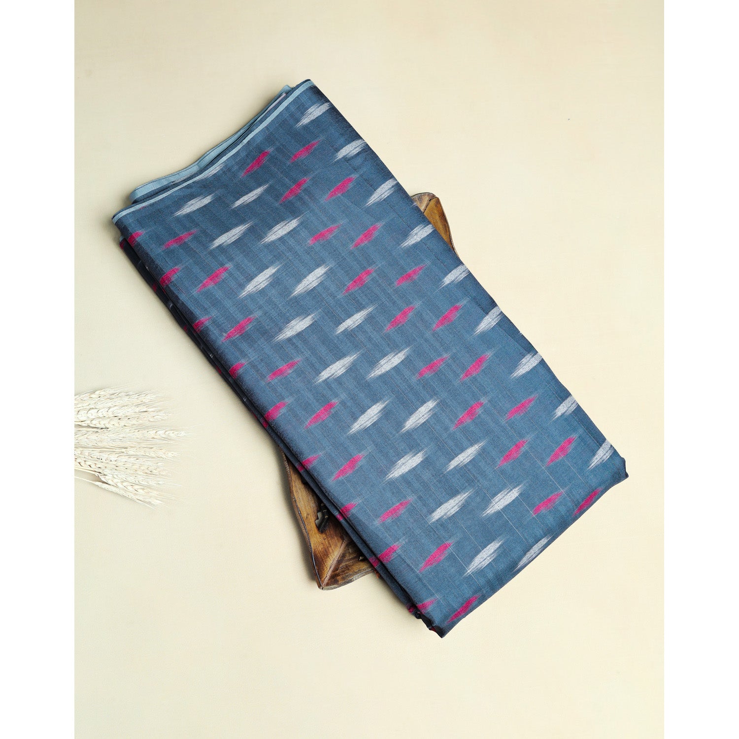 SEMI TUSSAR IKAT PRINTED FABRIC