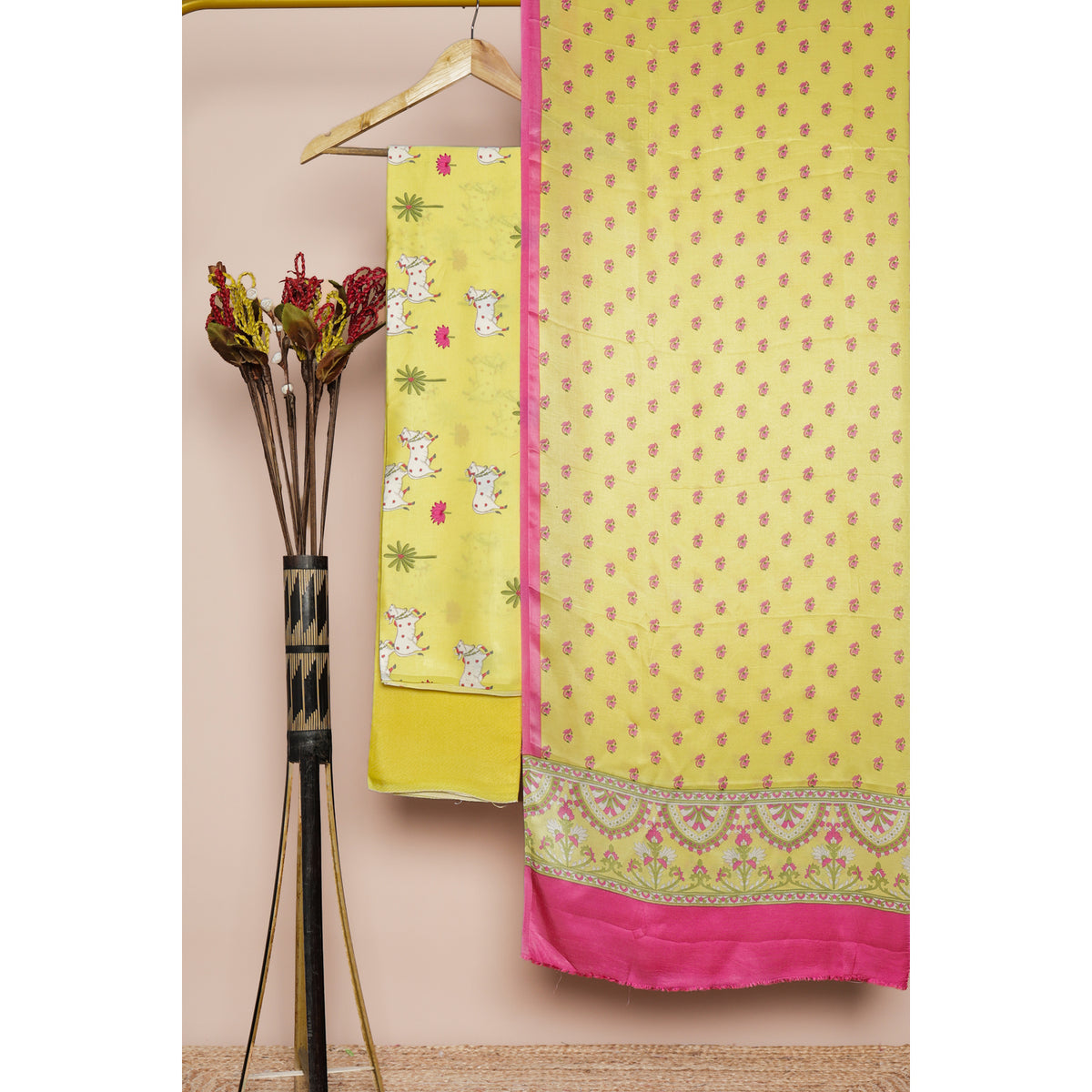 MODAL SILK PICHWAI PRINTED SUIT SET