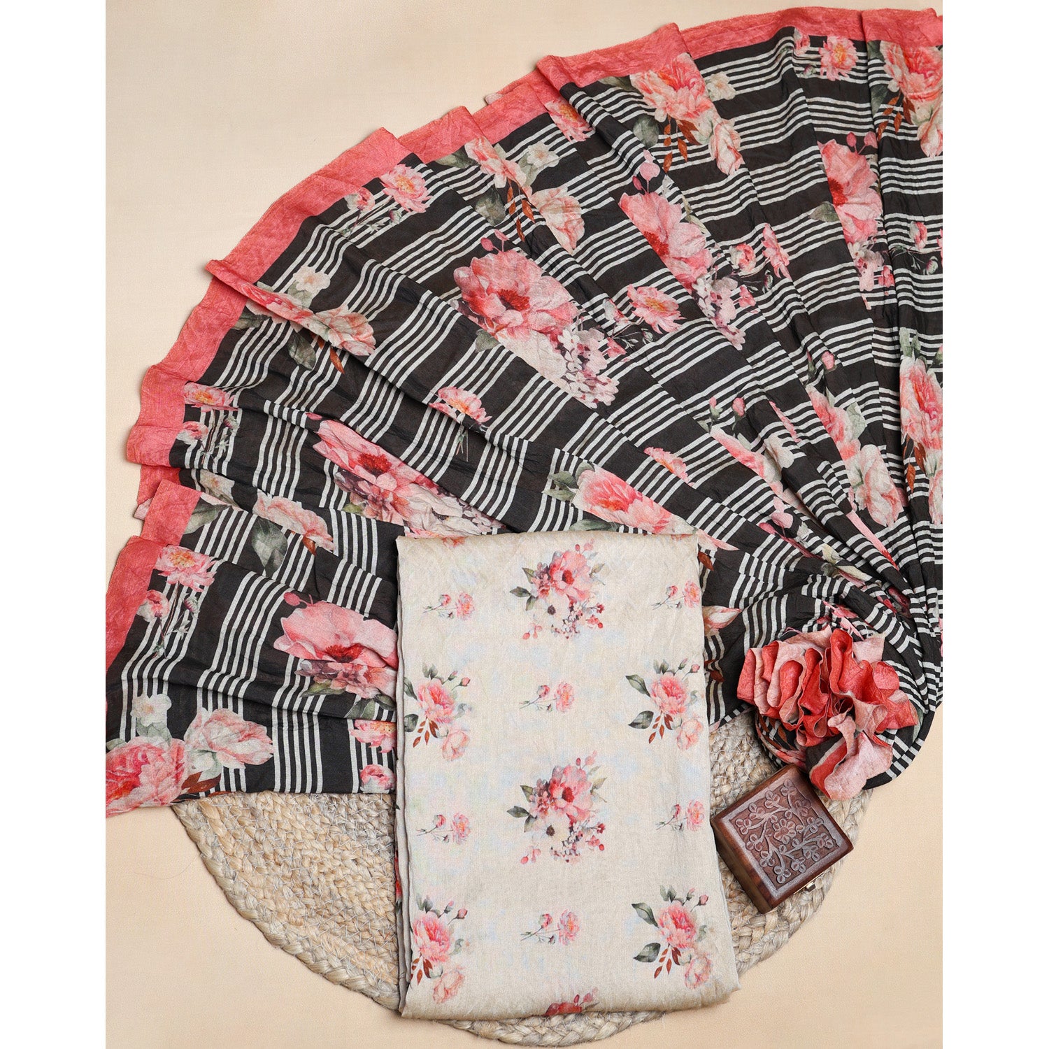 MOGRA CHANDERI 2 PIECE SET