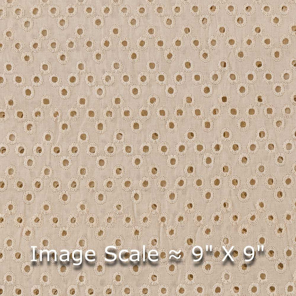 Cotton Off White Colour Schiffli Cut Work Dyeable Fabric Online 1138C