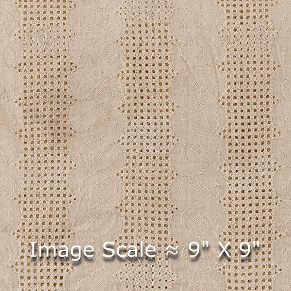 Cotton Off White Colour Schiffli Cut Work Dyeable Fabric Online 1138D