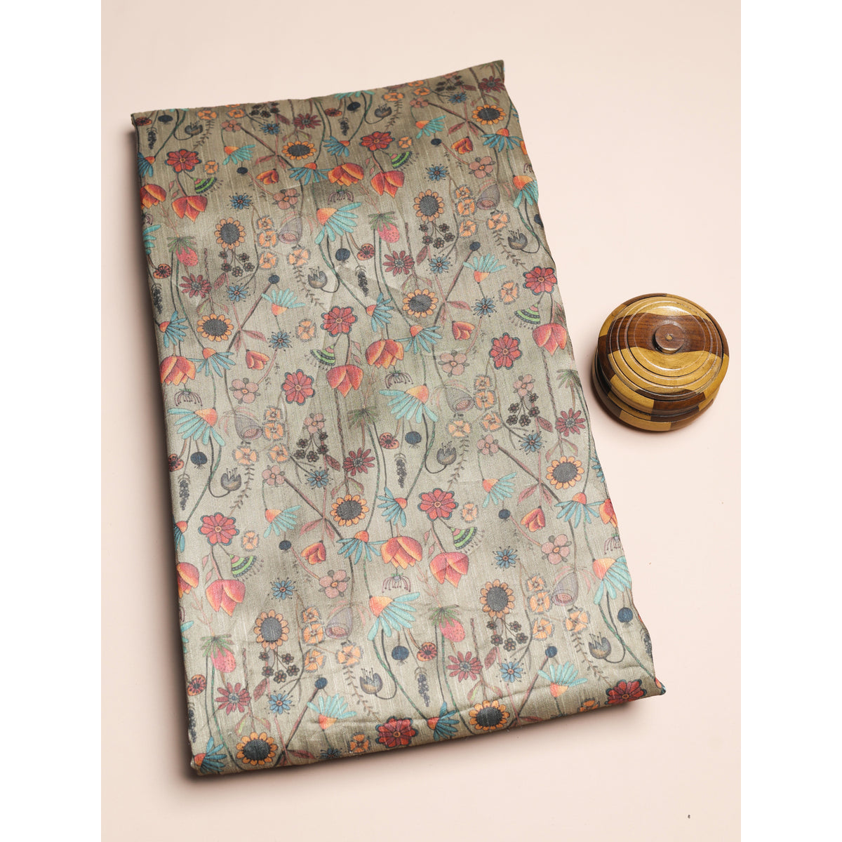 SEMI TUSSAR PRINTED FABRIC