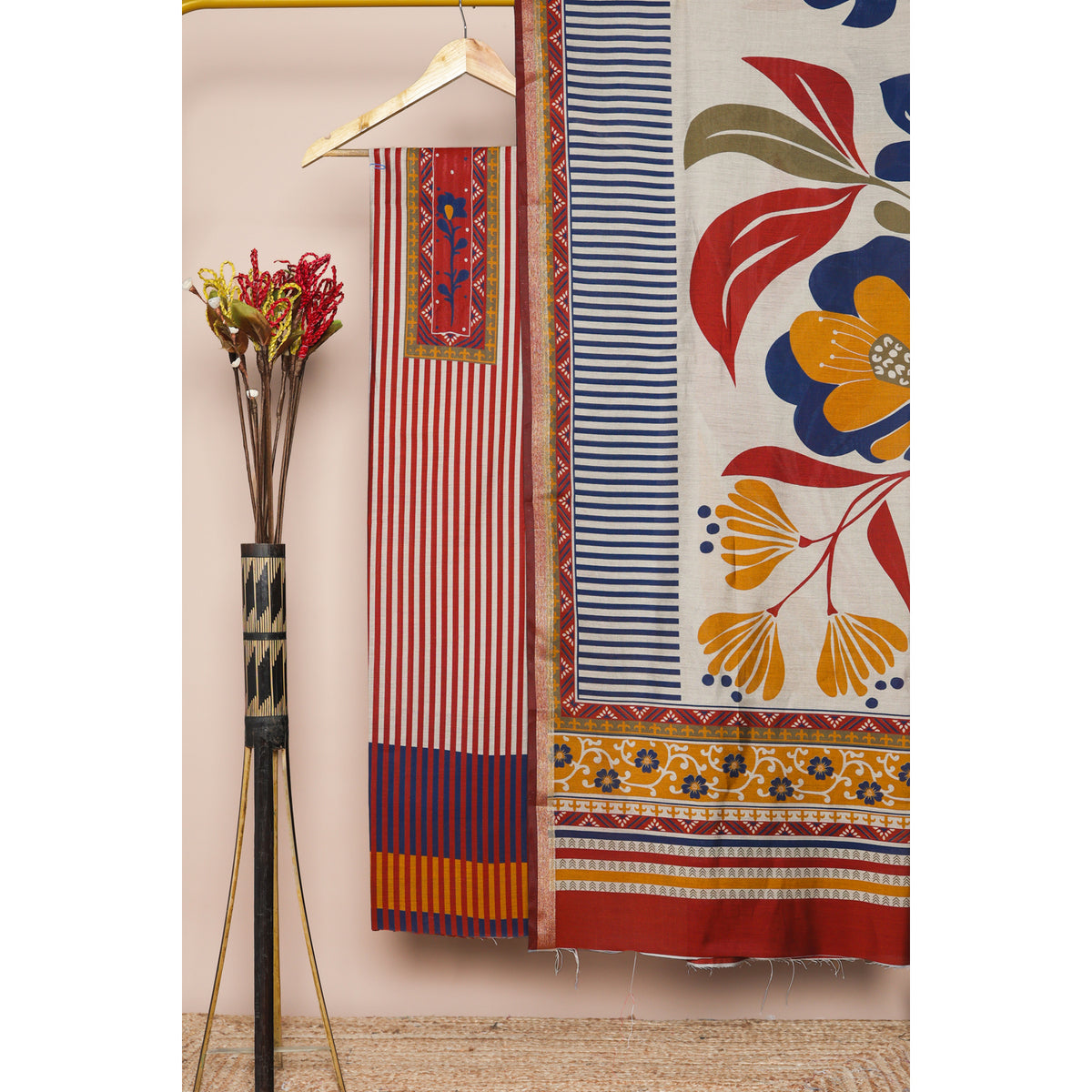 MAHESHWARI CHANDERI SILK 2 PIECE SET
