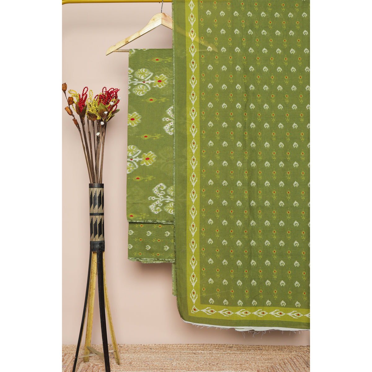 COTTON SILK IKAT PRINTED SUIT SET