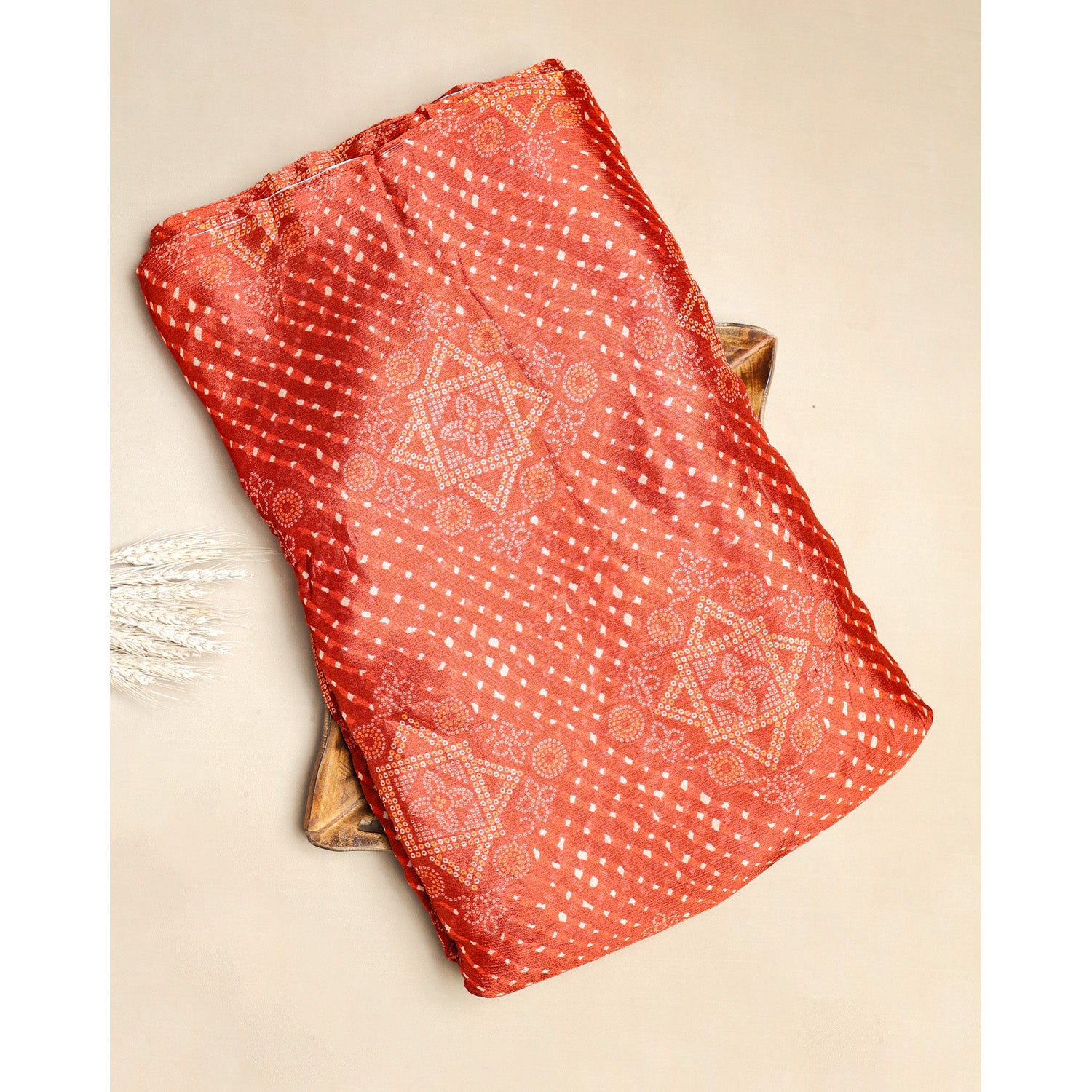 PURE CHINON BANDHANI PRINTED FABRIC