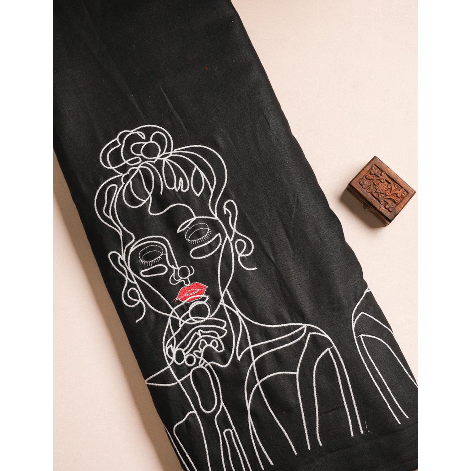 COTTON LINEN EMBROIDERED FABRIC