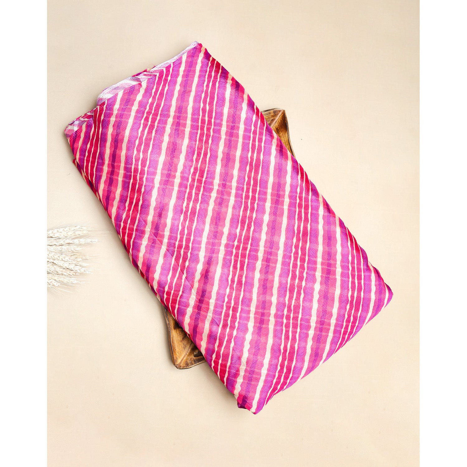 PURE CHINON LEHERIYA PRINTED FABRIC