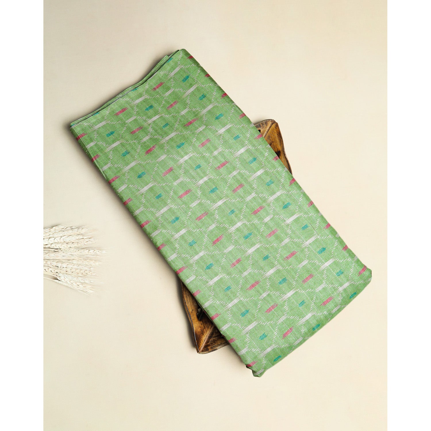 SEMI TUSSAR IKAT PRINTED FABRIC