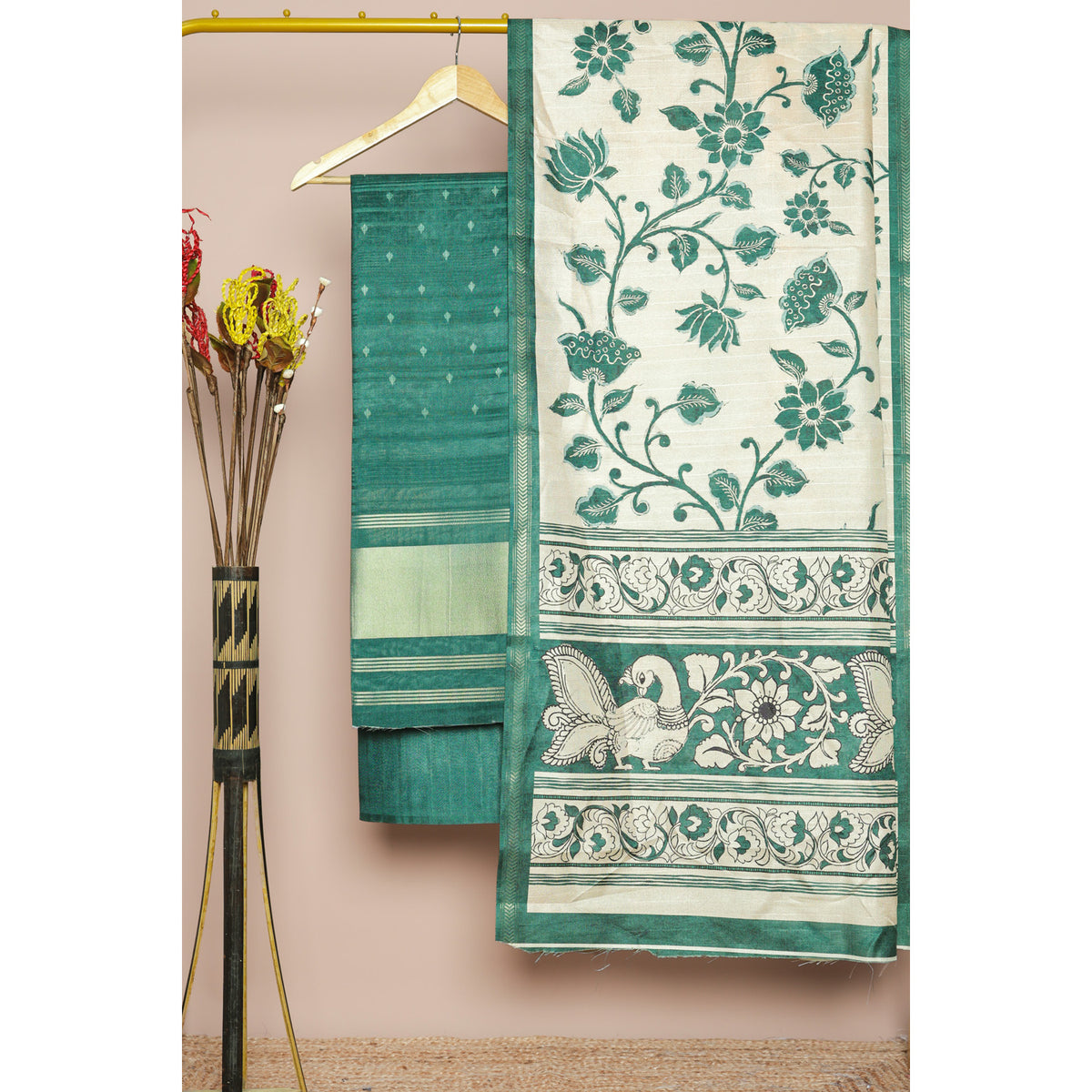 DEVANSHI - SEMI TUSSAR PRINTED SUIT SET