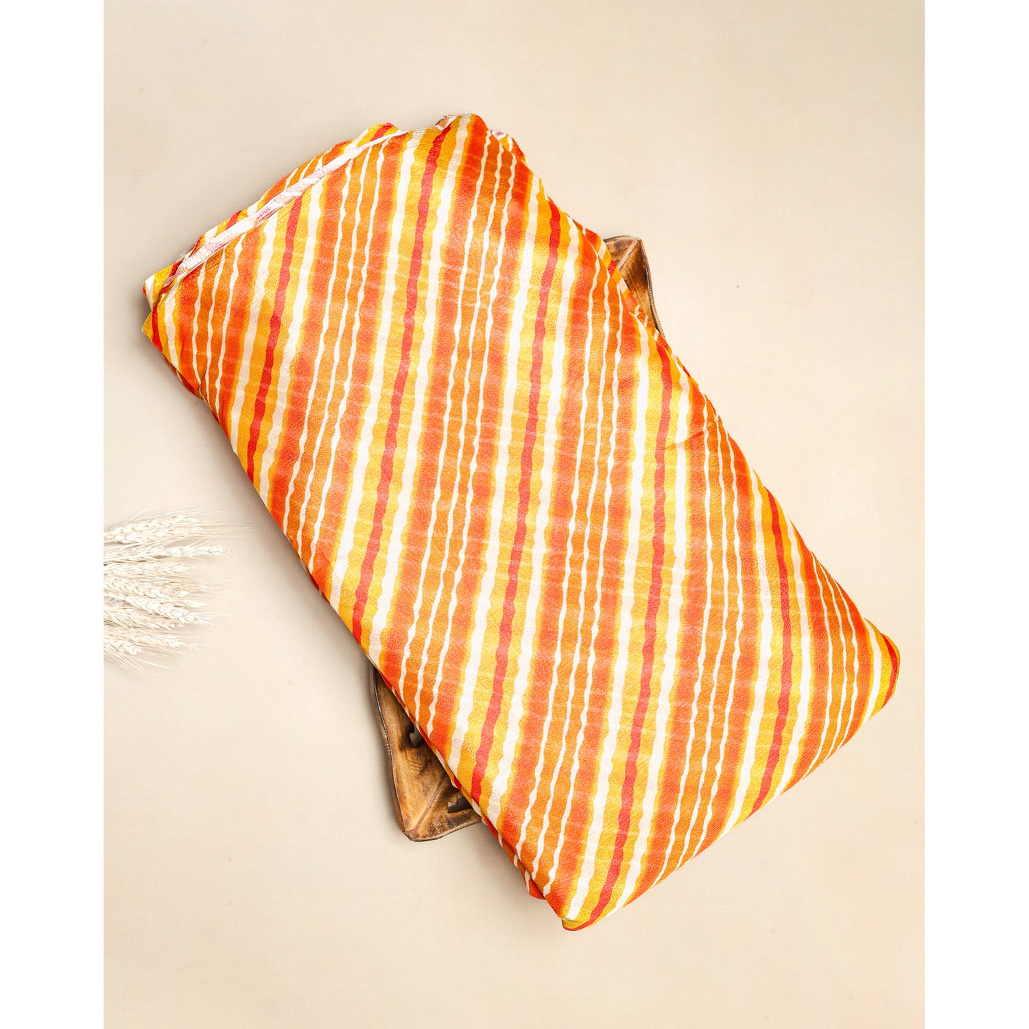 PURE CHINON LEHERIYA PRINTED FABRIC