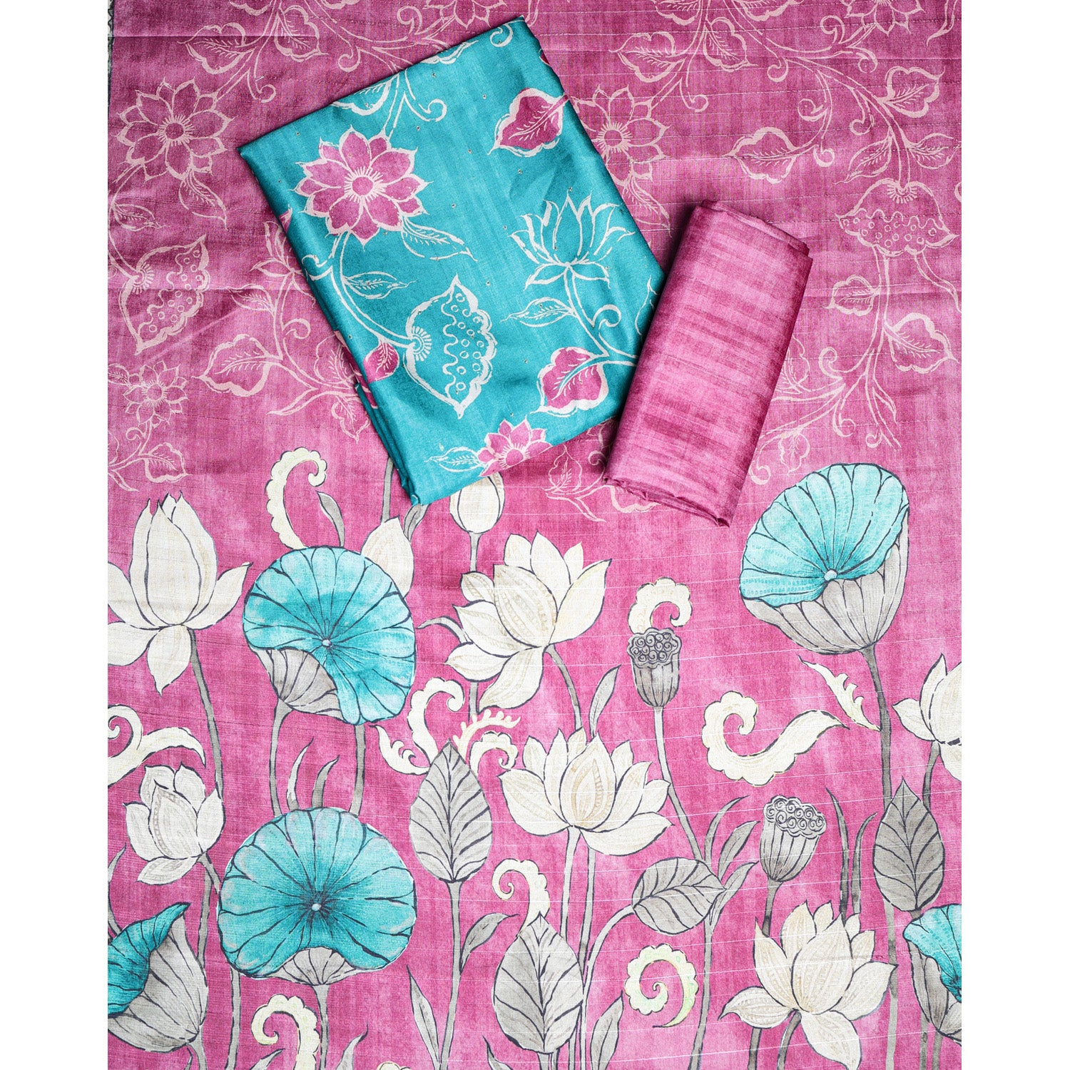 SEMI TUSSAR PRINTED SUIT SET