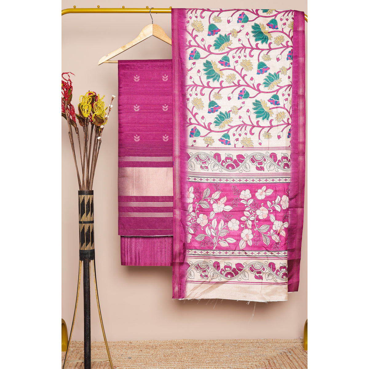 DEVANSHI - SEMI TUSSAR PRINTED SUIT SET