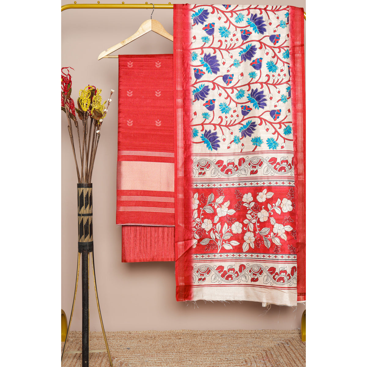 DEVANSHI - SEMI TUSSAR PRINTED SUIT SET