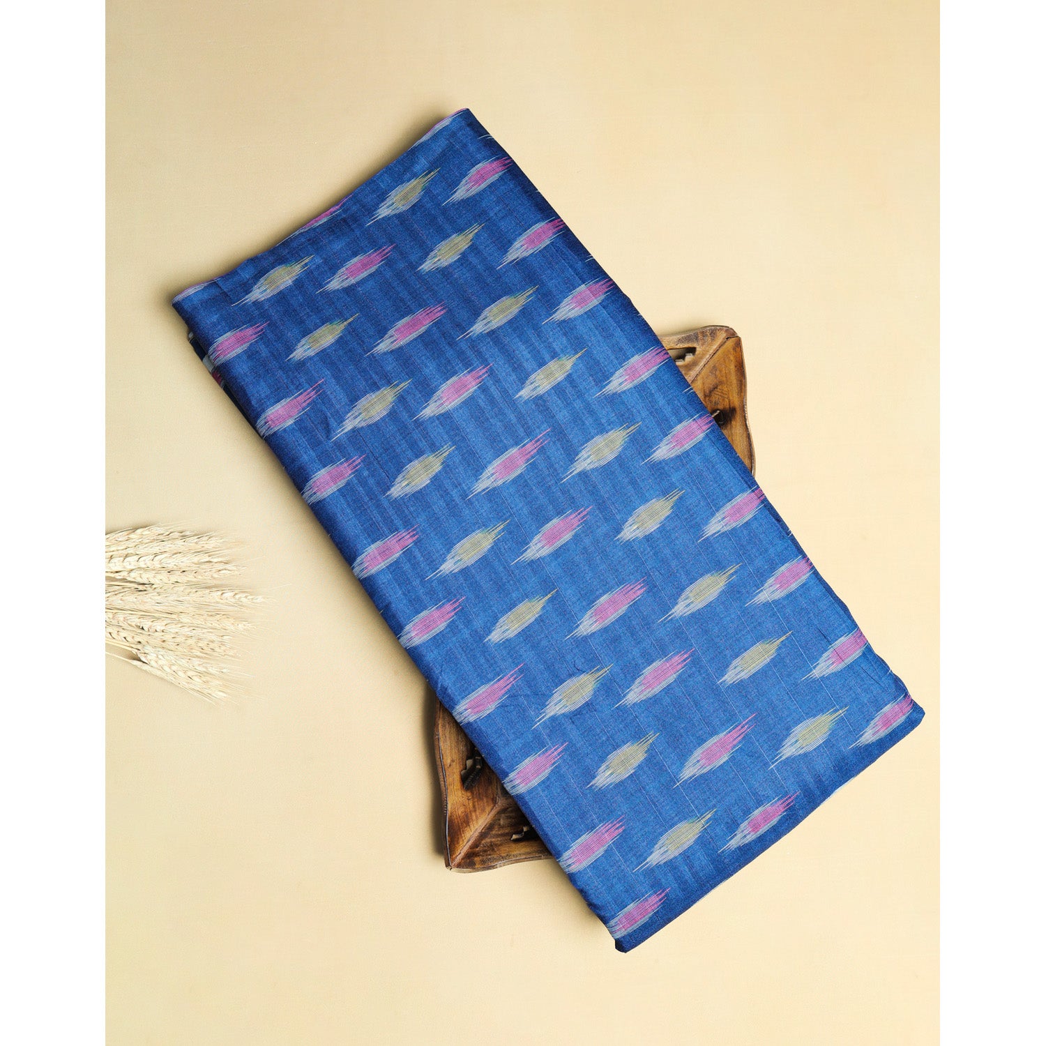 SEMI TUSSAR IKAT PRINTED FABRIC