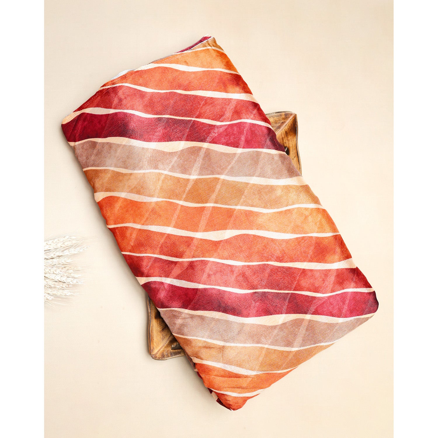 PURE CHINON LEHERIYA PRINTED FABRIC
