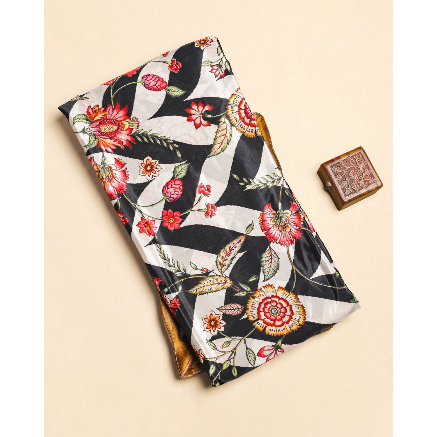 PURE NATURAL CREPE SILK PRINTED FABRIC