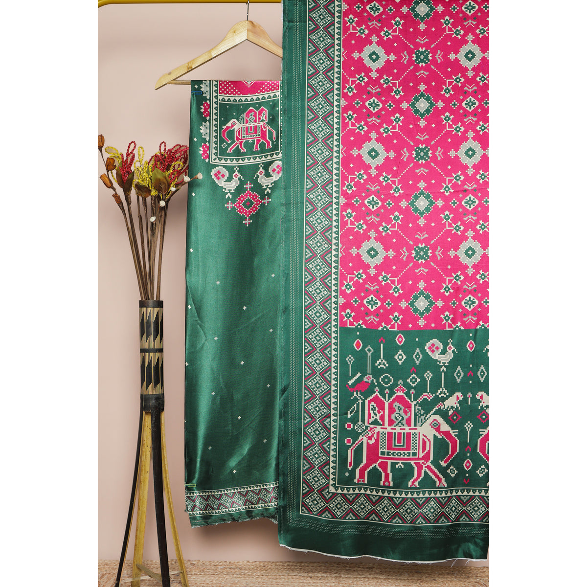 PURE GAJJI SILK PATOLA PRINTED 2 PIECE SET