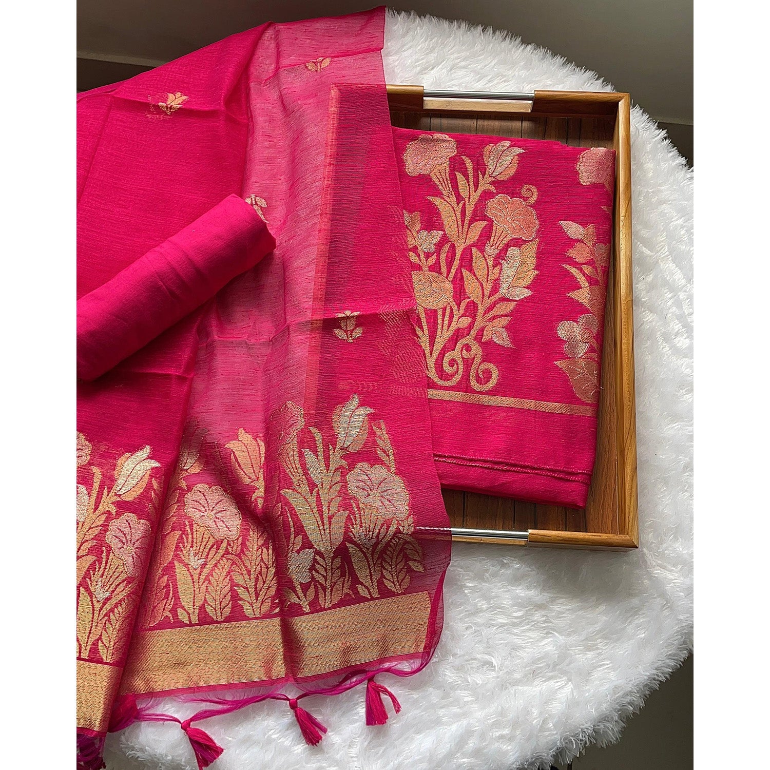 CHANDERI SUIT SET