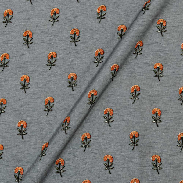 Viscose Raw Silk Dove Grey Colour Floral Print 43 Inches Width Fabric freeshipping - SourceItRight