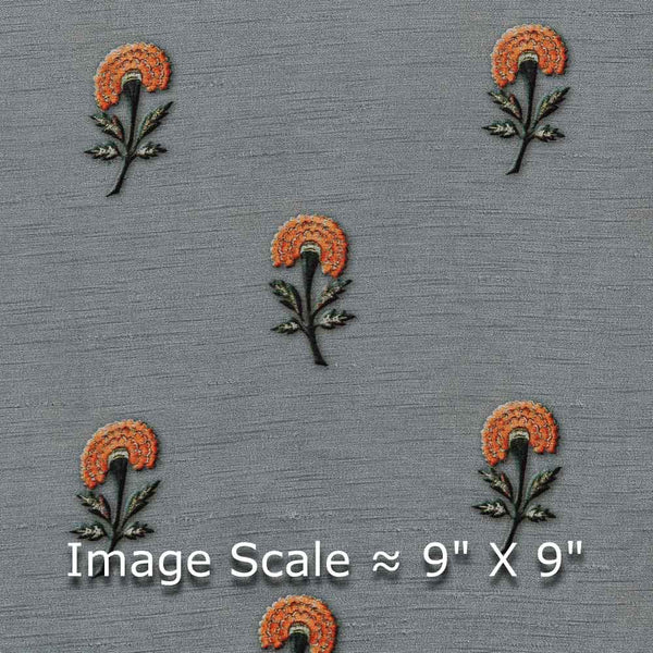 Viscose Raw Silk Dove Grey Colour Floral Print 43 Inches Width Fabric freeshipping - SourceItRight