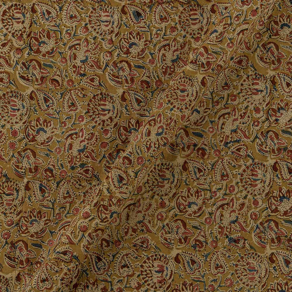 Cotton Olive Colour Jaal Print Natural Kalamkari Fabric Online 2074CW2