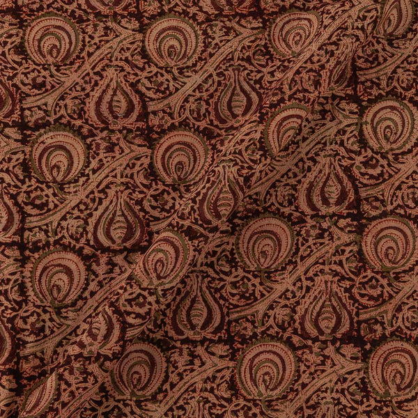 Cotton Plum Colour Mughal Block Print Natural Kalamkari Fabric Online 2074R6