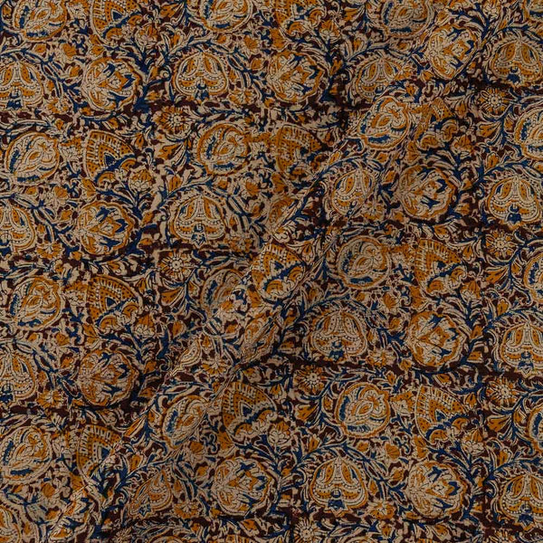 Cotton Dark Maroon Colour Jaal Block Print Natural Kalamkari Fabric Online 2074S6
