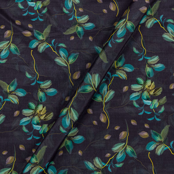 Chinon Chiffon Steel Grey Colour Jaal Print 45 Inches Width Fabric