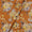Apricot Orange Colour  Floral Print Georgette Satin Saree Set Fabric