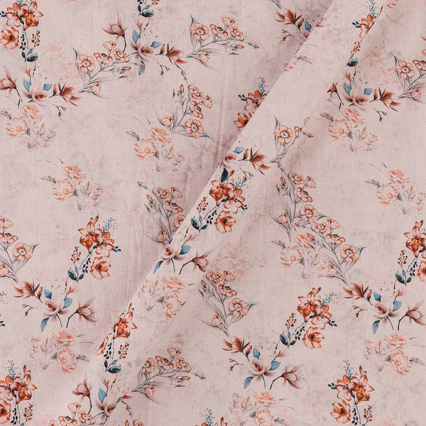 Super Fine Cotton (Mul Type) Beige Colour Premium Digital Floral Jaal Print Fabric Online 2151QQ1