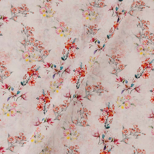 Super Fine Cotton (Mul Type) White Colour Premium Digital Floral Jaal Print Fabric Online 2151QQ2