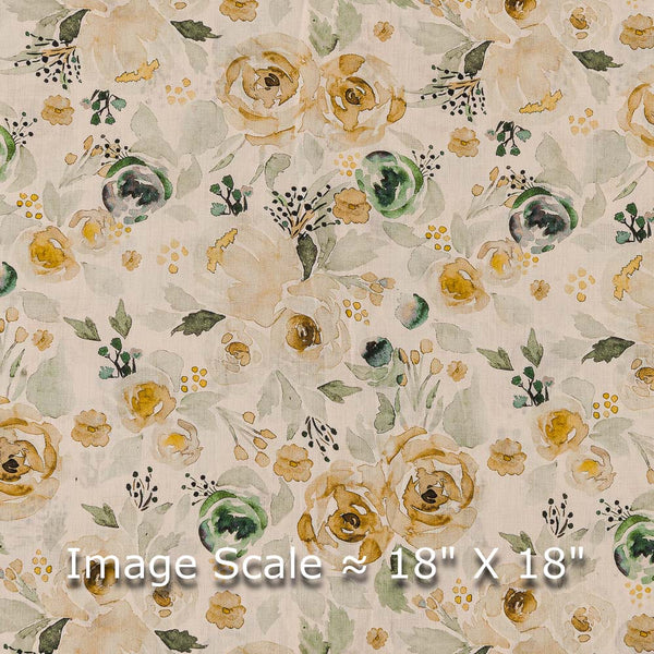 Super Fine Cotton (Mul Type) Cream Beige Colour Premium Digital Floral Print Fabric Online 2151QS1