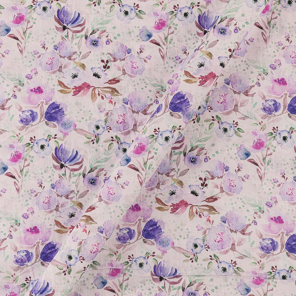 Super Fine Cotton (Mul Type) Pale Pink Colour Premium Digital Floral Print Fabric Online 2151QV2