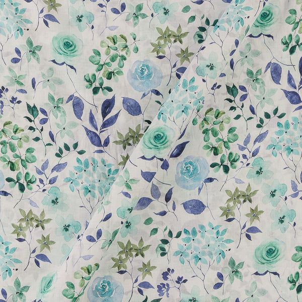Super Fine Cotton (Mul Type) White Colour Premium Digital Jaal Print Fabric Online 2151RB2
