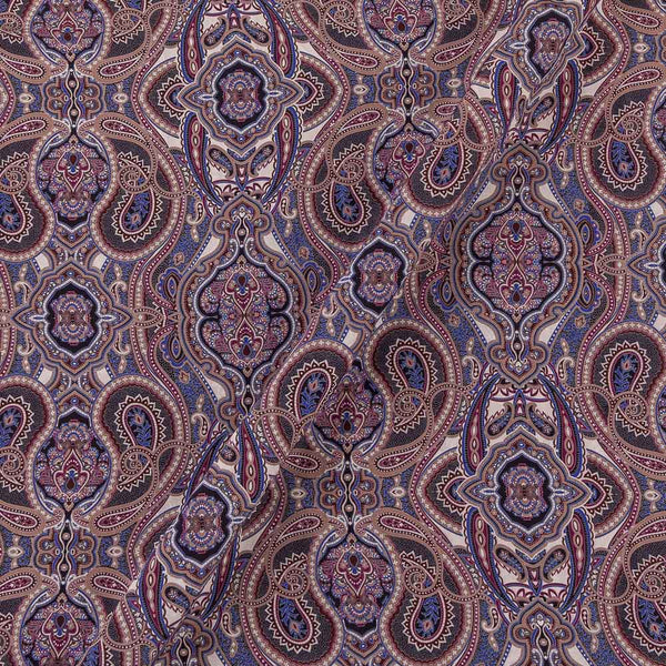Buy Blue Purple Colour Paisley Digital Print Poly Crepe Fabric Online 2177BF