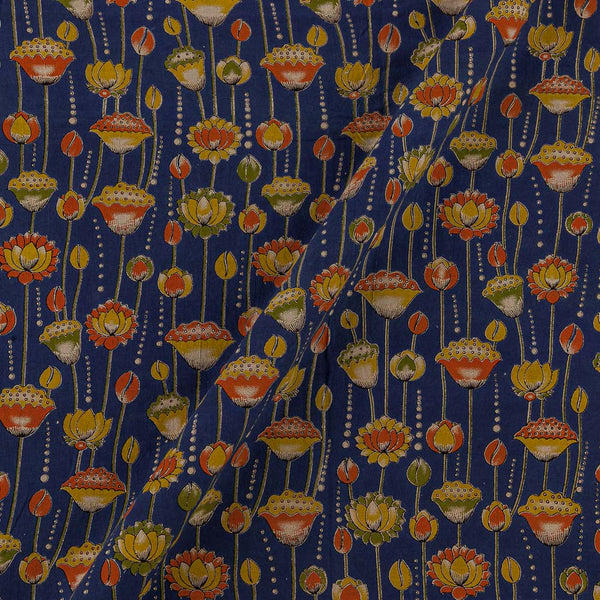 Cotton Violet Blue Colour Jaal Print Kalamkari Fabric Online 2186PV2