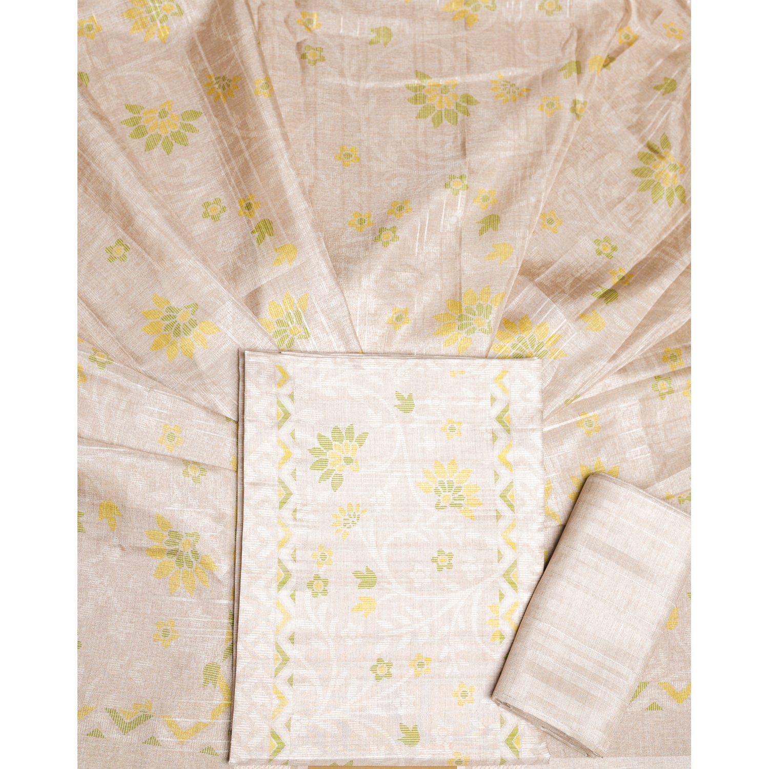KANAKREKHA - SEMI TUSSAR PRINTED SUIT SET