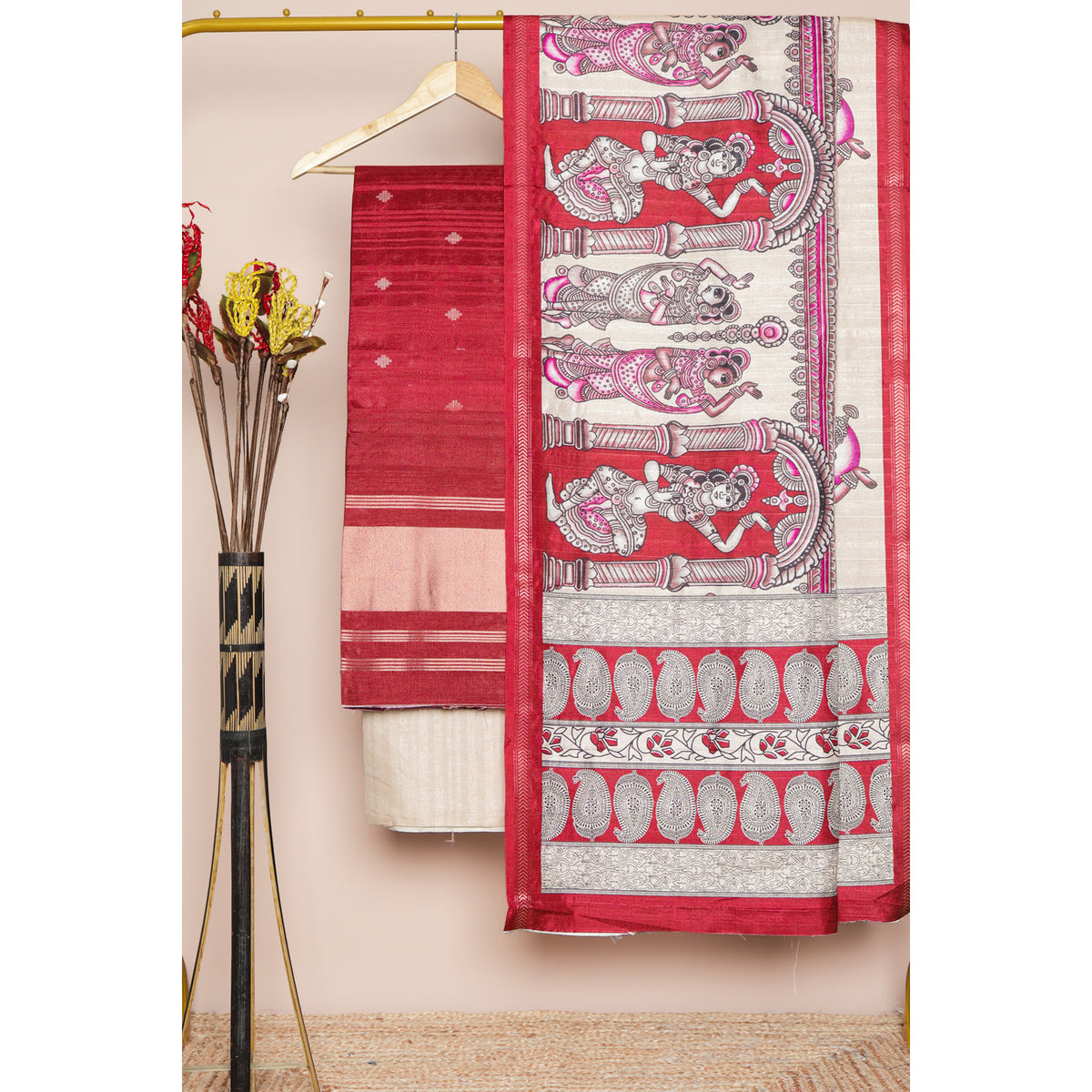 DEVANSHI - SEMI TUSSAR PRINTED SUIT SET