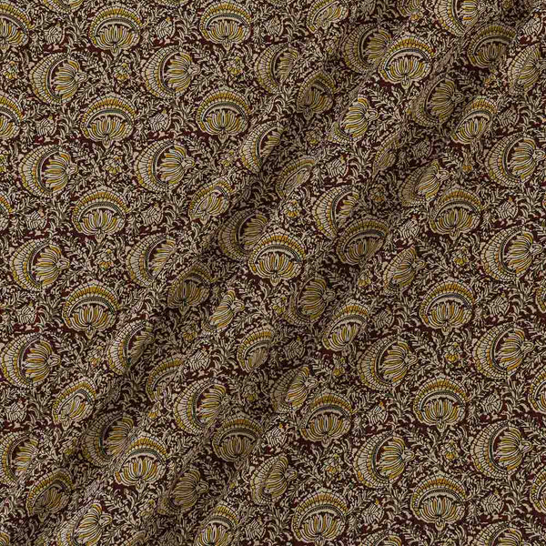 Rayon Plum Colour Mughal Natural Kalamkari Fabric Online 2203AE3