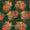 Organza Bottle Green Colour Floral Print Lurex Stripes Fabric Online 2276W