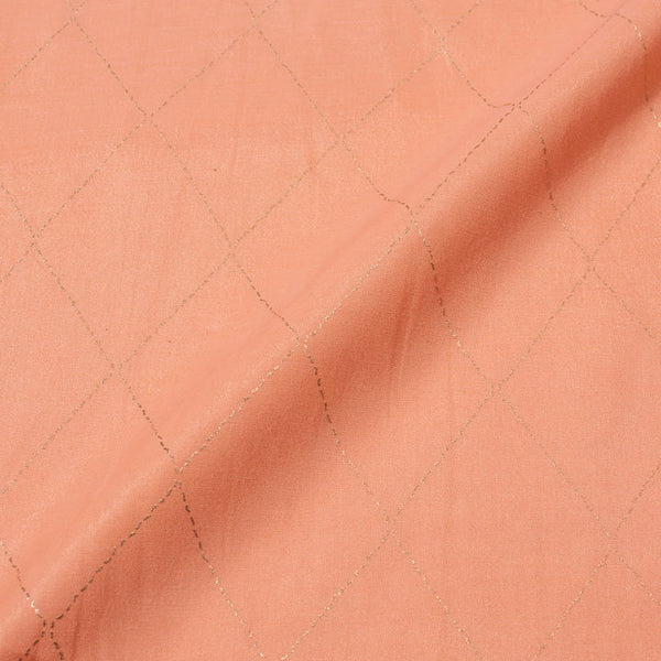 Cotton Silk Type Peach Colour Gold Foil Print Fabric cut of 0.50 Meter freeshipping - SourceItRight
