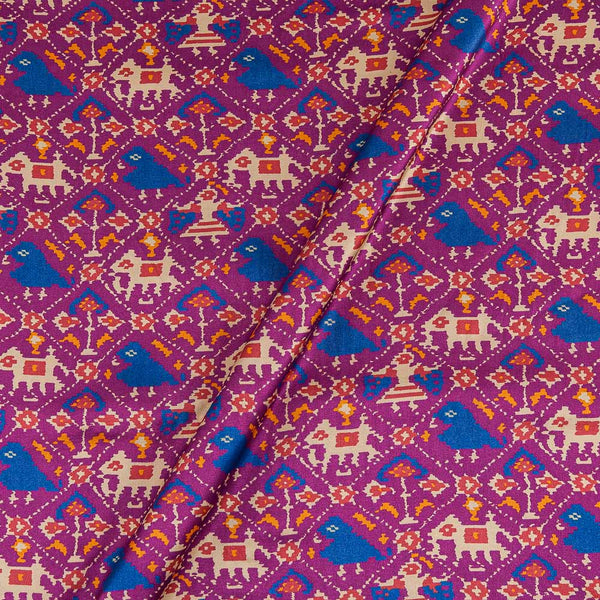 Mashru Gaji Purple Pink Colour Digital Patola Print 46 Inches Width Fabric