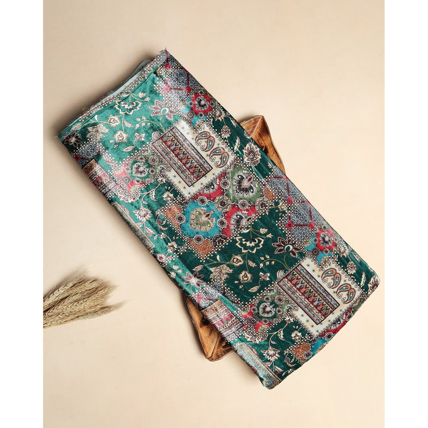 MEHFIL-E-RANG - VELVET DIGITAL PRINTED FABRIC