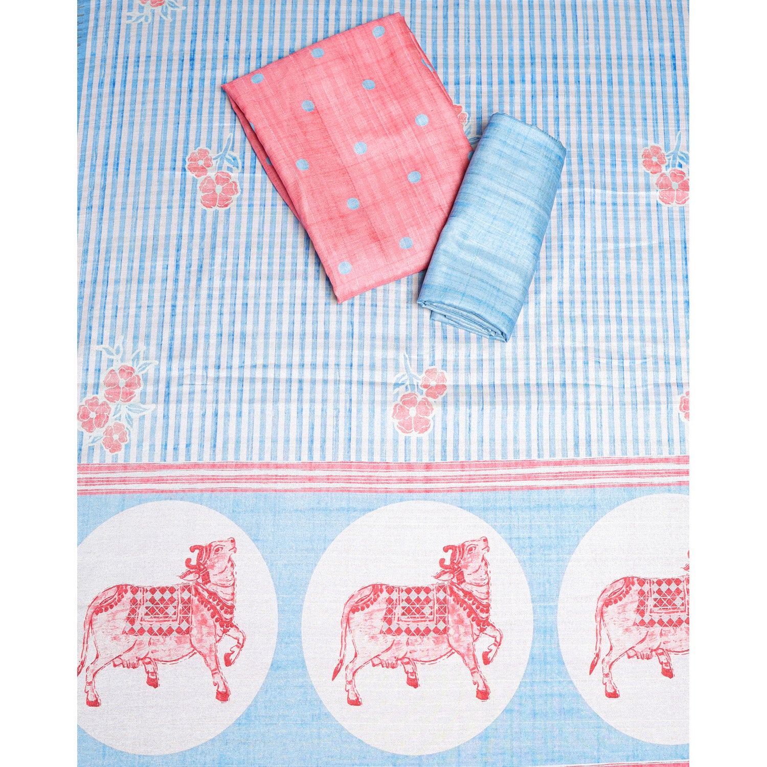 SEMI TUSSAR PRINTED SUIT SET