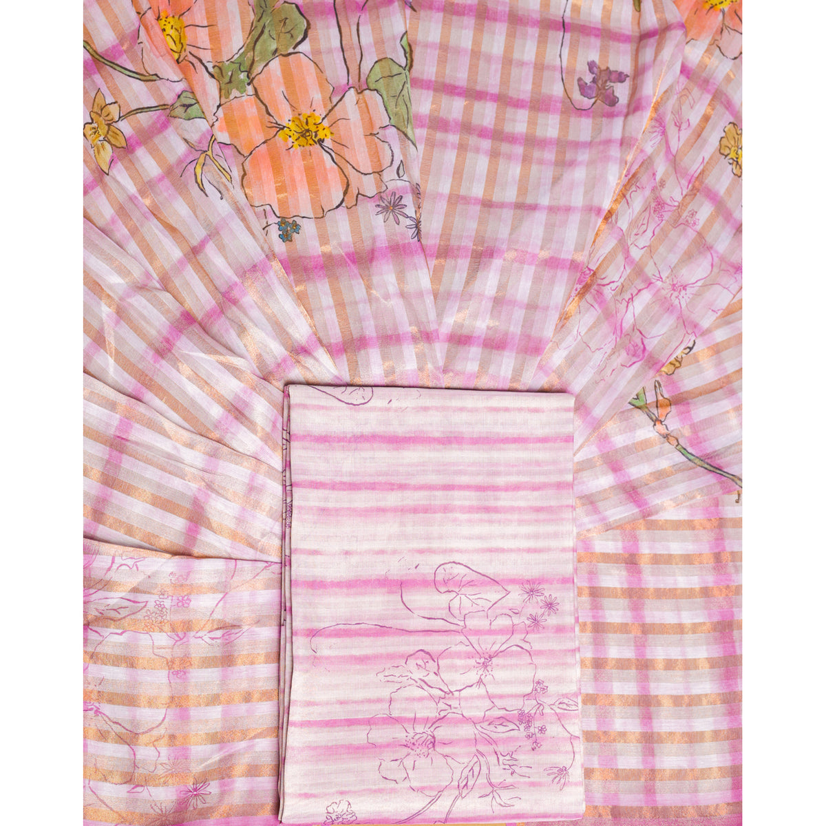 AABHA LUXE - CHANDERI SILK 2 PIECE SET