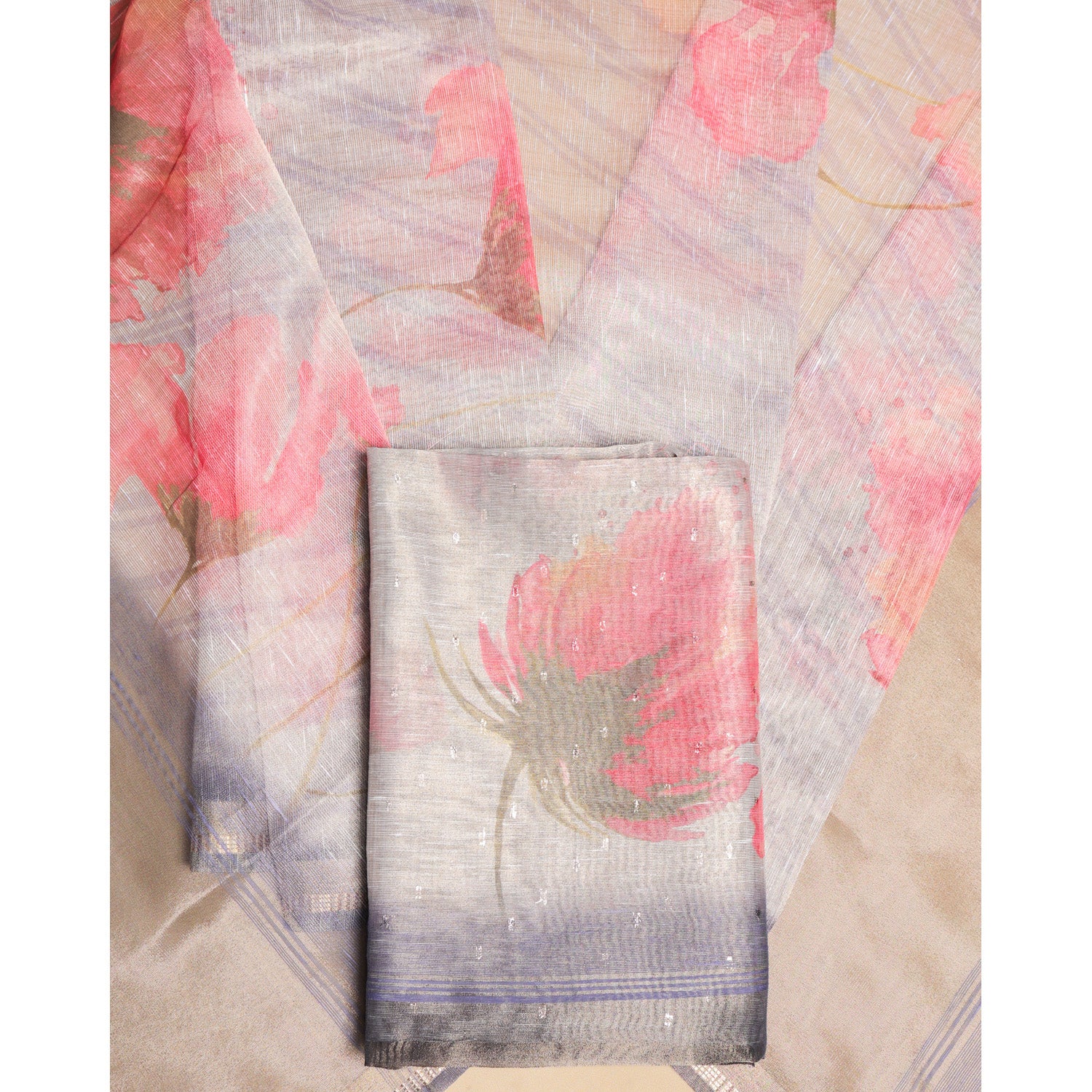 TEHZEEB - TISSUE SILK PRINTED 2 PIECE SET