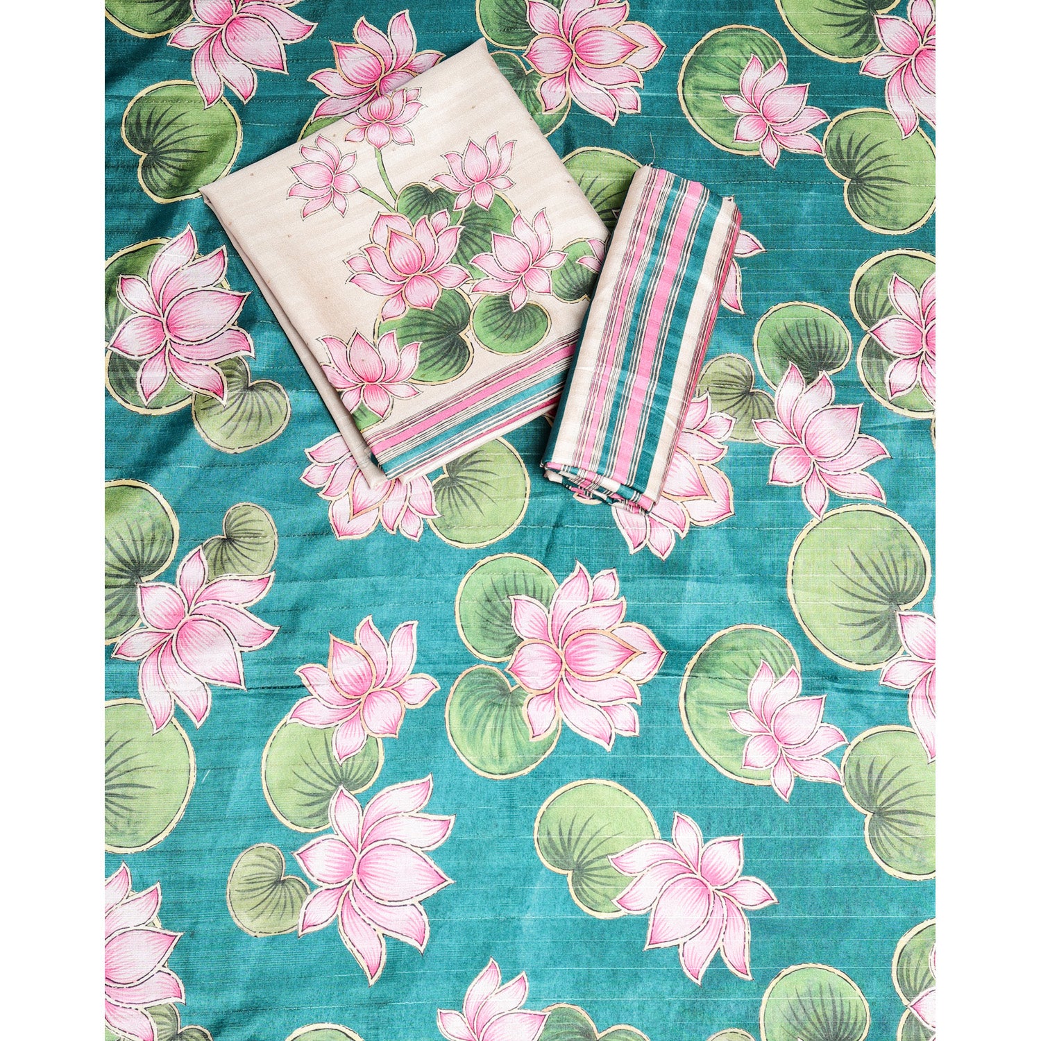 SEMI TUSSAR PRINTED SUIT SET
